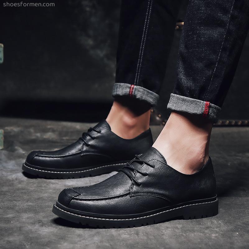 Men's shoes spring new British style fashion trend Korean version of men's small leather shoes low -top hair leisure shoes