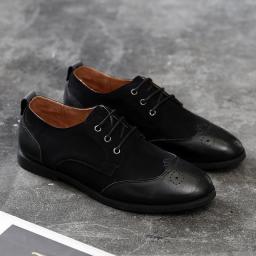 Men's shoes spring new British style small leather shoes men's low help British style trend flat business casual leather shoes