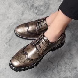 Men's Shoes Spring New Personalized Men's Casual Fashion Korean Version Low -size Small Leather Shoe Hairstyle