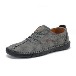Men's Shoes Summer New Large -size Casual Leather Shoes Casual Trend Lace Small Leather Shoes Men's Summer