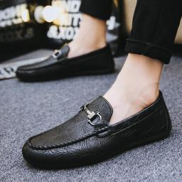 Men's shoes trend leather shoes summer comfortable bean shoes male Korean version wild personality