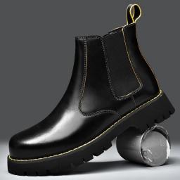 Men's shoes winter new plus velvet thick Martin boots versatile high -top Chelsea boots Korean fashion trend shoes men