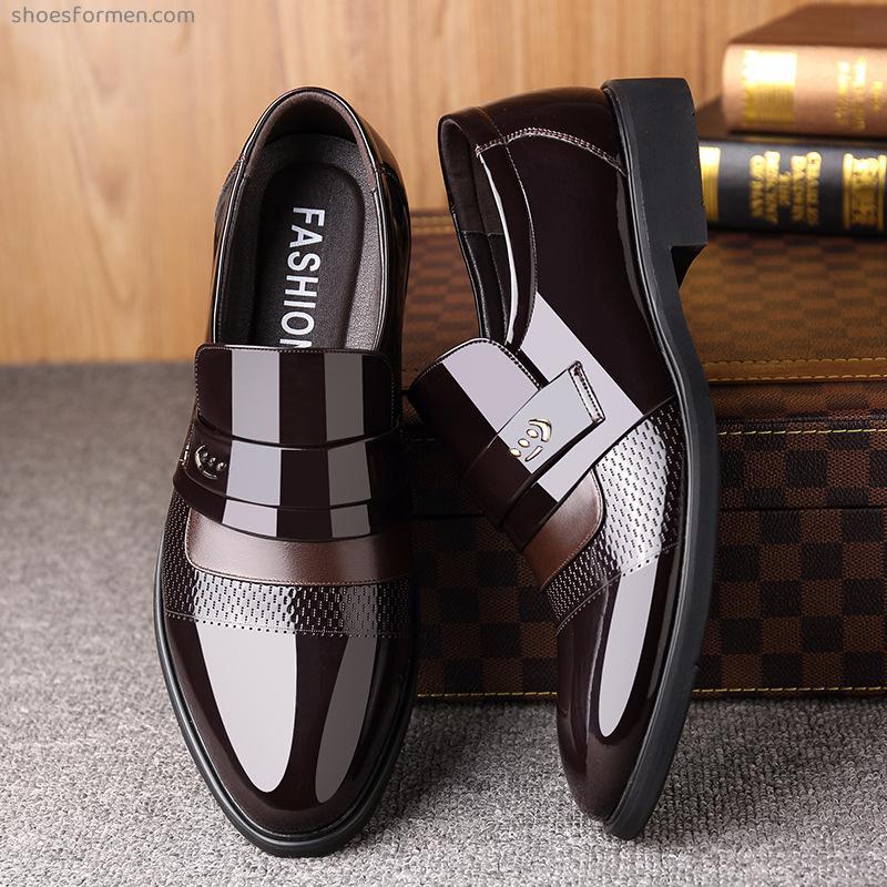 Men's single -shoe pointed leather leather leather business leather shoes men's formal dress single shoes
