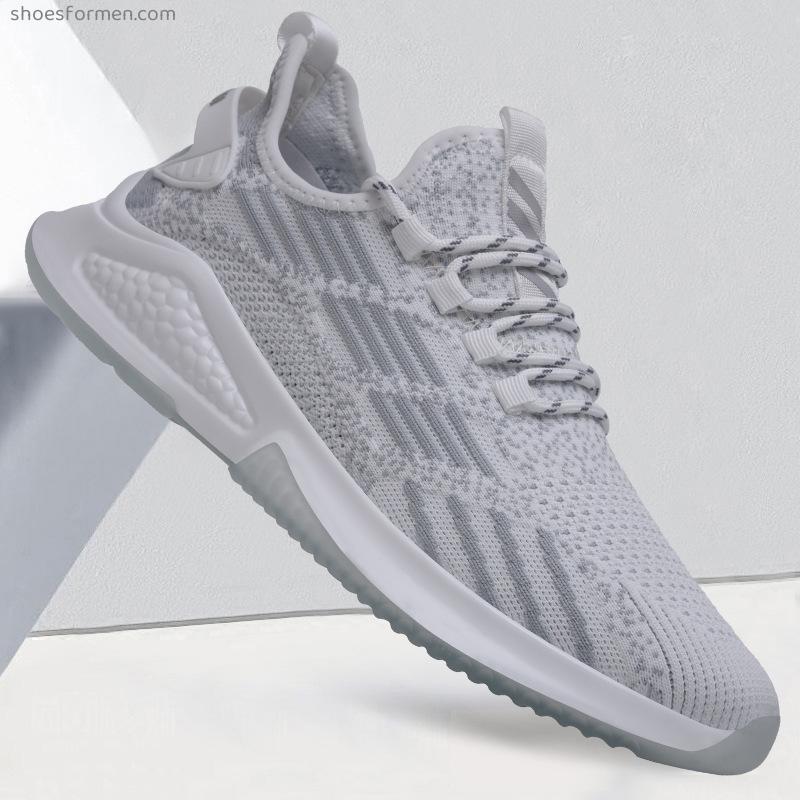 Men's sneakers 2022 spring new lightweight shoes flying woven and breathable casual tide shoes Soft sole men's single shoes