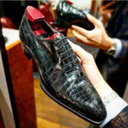 Men's tooling shoes cross-border shoes PU leather pressure pattern low with Oxford shoes strap classic British style