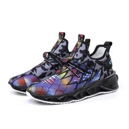 New 2022 shoes youthful bright color and breathable men's flying weaving shoes Korean version of sports shoes soft soles casual men's shoes