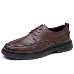 New British style men's shoes La Fu shoes thick bottom car sewing vintage dress business men's shoes men's casual shoes