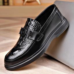 New crocodile pattern casual men's shoes, pedal, foot lazy, Lai Fuxing shoes, business peas shoes
