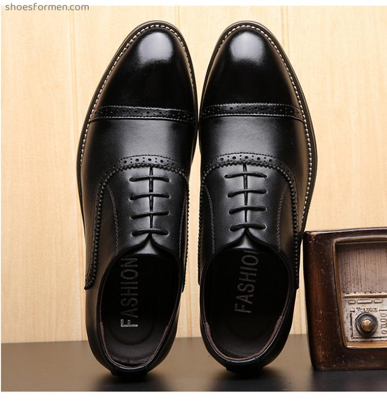 New fashion Korean version of the British tide shoes men's casual business facing shoes men breathable pointed black shoes