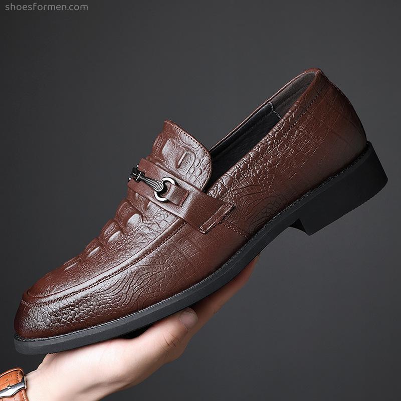 New head layer cowhide dress leather shoes leather business casual men's British wind Korean version of the pointed prescription men's shoes tide