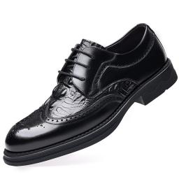 New head layer leather men's business leather shoes live goods really leather Bolk men's shoes crocodile casual shoes