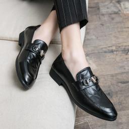 New leisure men's shoes fashion set men's photography hairstyle pointed shoes Youth trend Lefu wedding shoes