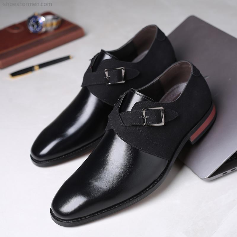 New male positive shoes Europe and America pointed men's British business British large size men's casual sleeve shoes