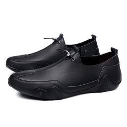 New men's fashion leather handmade casual shoes simple versatile comfortable soft bottom set shoes