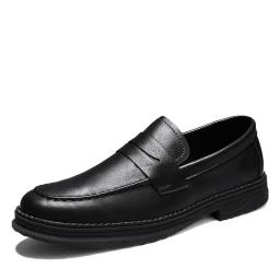 New men's fashion retro gentleman loafers casual versatile bean shoes comfortable lazy set foot leather shoes
