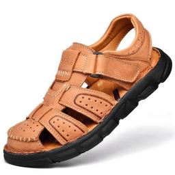 New men's sandals 2022 summer men's leather beach sandals men's summer sports sandals