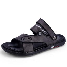 New sandals men's dual -use trend fashion seaside casual beach men's shoes Korean version PU cool and breathable men's sandals