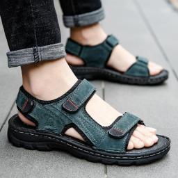 New sandals men's summer fashion 2022 slippers leather soft bottom casual outdoor thick endless men's beach shoes