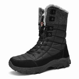 New snow boots men's winter large size plus velvet men's shoes Northeast cotton boots outdoor hiking high to warm cotton shoes