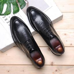 New spring business dress casual English wind big gage pointed men's leather shoes