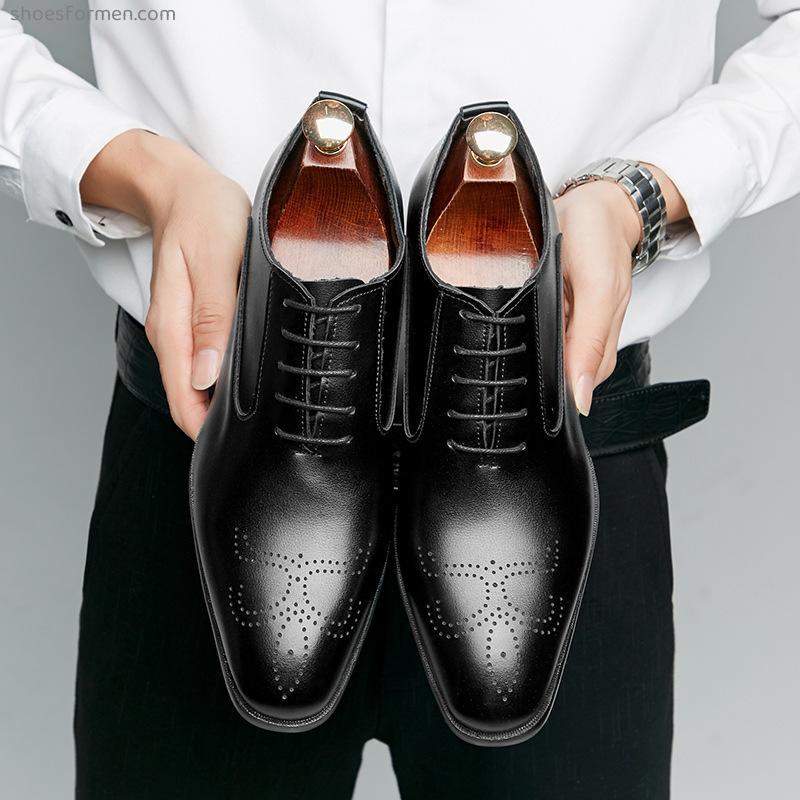 New spring men's business leather shoes pointed Korean version of the trend fashion men's shoes