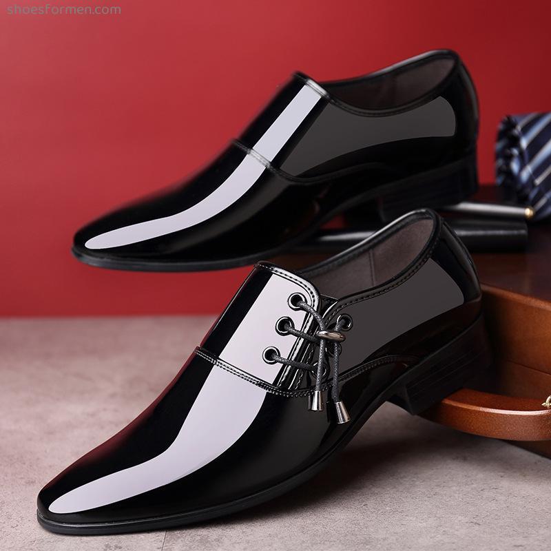 New style leather shoes men's business casual shoes male and men's leather shoes pointed patent leather fashion men's shoes