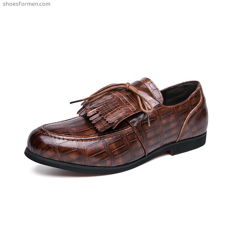 New type of tassel leather shoes men's large size personalized dress wedding shoes fashion catwalk men