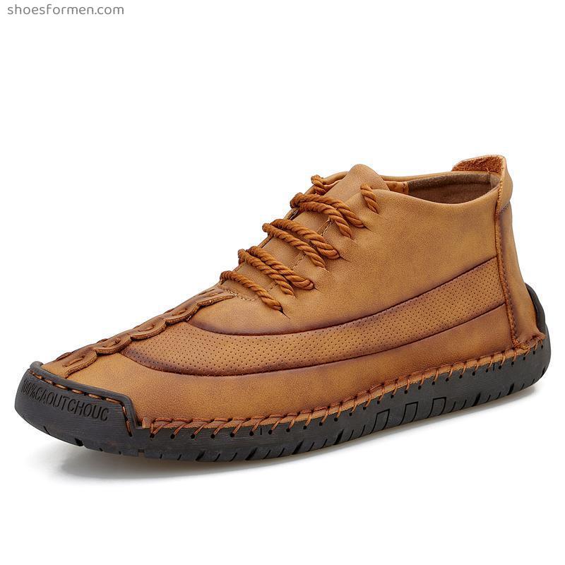 New winter men's shoes autumn work trend shoes casual leather shoes Martin cotton shoes plus velvet tide