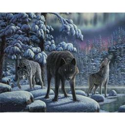 Oil Painting By Number Adults Wolf DIY Kits Frame Canvases For Drawing Animal Coloring By Number Home Decortion Wall Art Picture