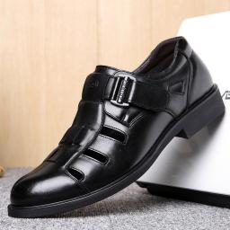 Old Man's Head -layer Cowhide Breathable Soft Bottom Anti -skid Father Sandals Summer Men's Cave Leather Shoes Men