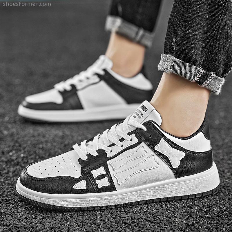 Personalized bone sneakers Boys, breathable, casual sports shoes street students small white shoes low -top men's shoes