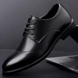 Piris shoes men's new cowhide laces comfortable pointed pointed pointed British business formal dress men's leather shoes wedding office shoes