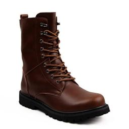 Plove Martin Boots Male 2022 new long tube high -top black men's shoes couple shoes, one man and female leather boots