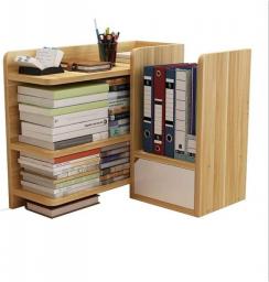 QIAOLI Creative Desktop Bookshelf With Drawer Office Storage Rack Wood Display Shelf For Office Supplies Desk Organizer Accessories