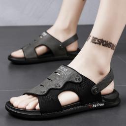 Sandals Men 2022 new summer driving outside the beach shoes casual skin sandals men's trend two-purpose slippers