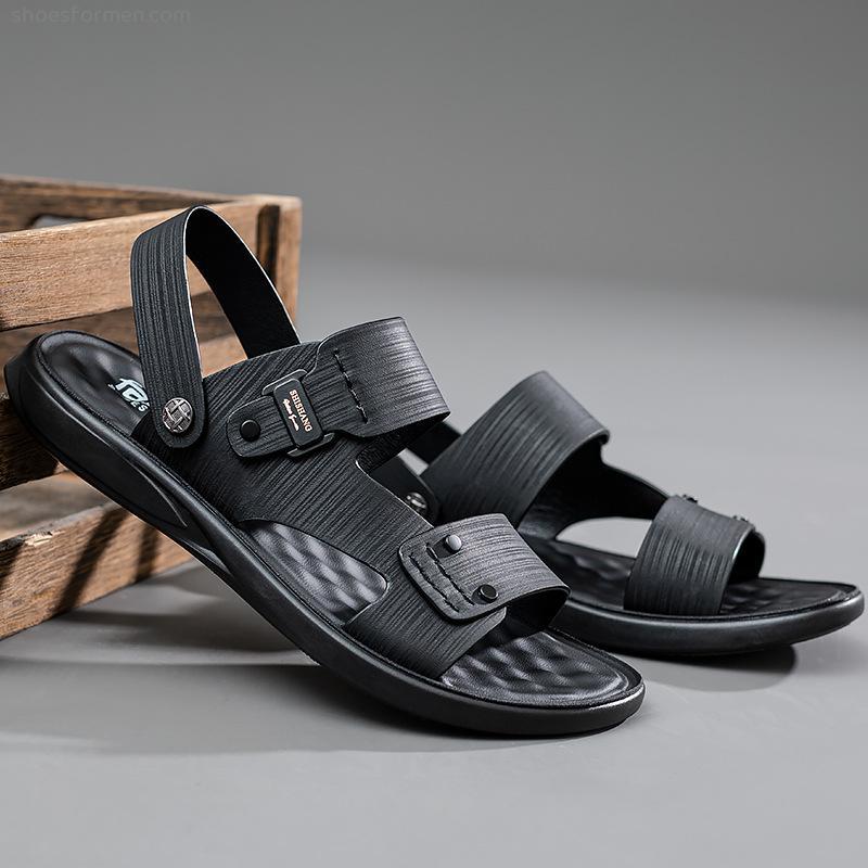 Sandals men's summer new men's sandals wearing dual -use latex non -slip Vietnamese casual beach shoes men