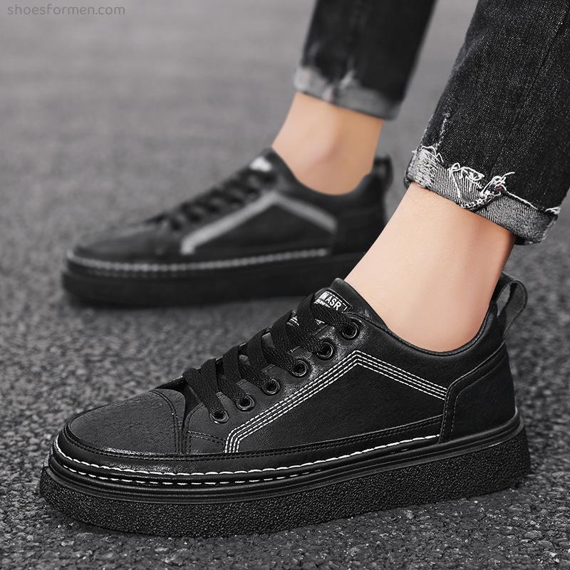 Simple and thick white shoes Students versatile high -rise high -end shoes four seasons sports style casual men's shoes spring 2022