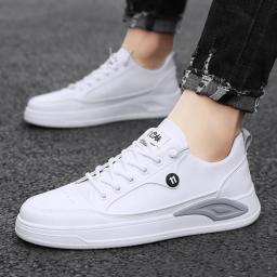Simple solid color fashion street leisure shoes college style young white shoes Korean version of the trendy loose banded shoes men's shoes