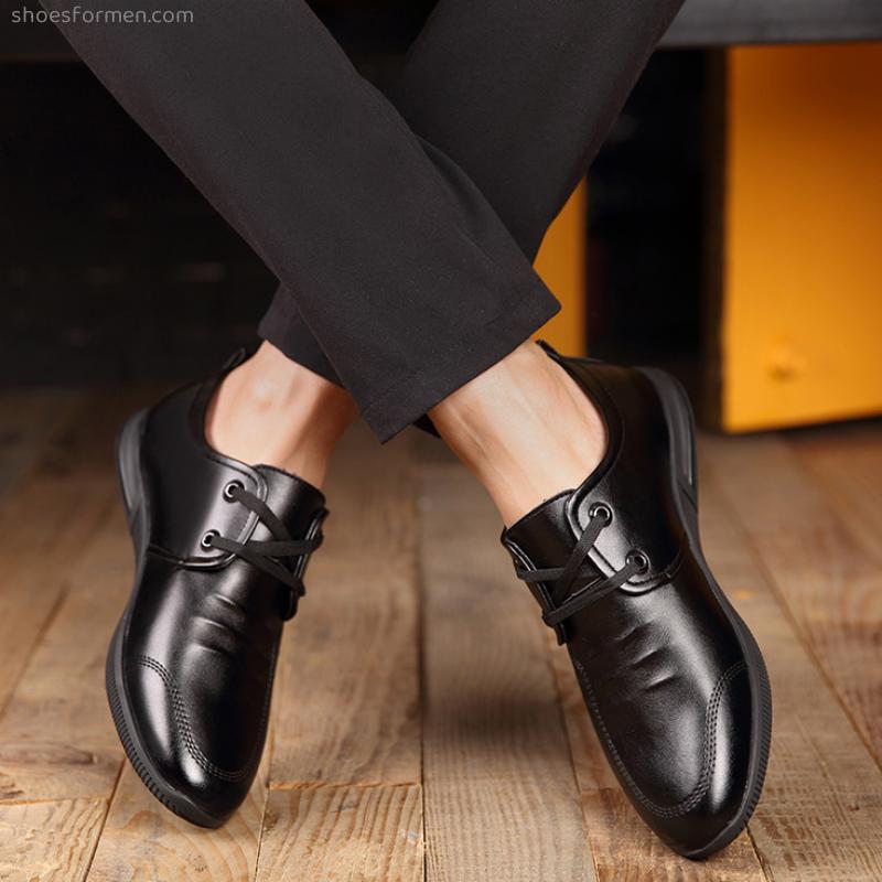 Soft shoes men's spring and autumn new comfort plus velvet casual shoes men's business dress laces