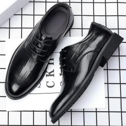 Spring And Autumn New Positive Skin Shoes Leather Business Leisure Men's British Style Korean Version Of The Pointed Breathable Banquet Wedding Shoes