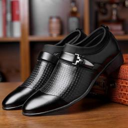 Spring And Autumn Men's Business Dress Black British Pointed Korean Version Of Men's Shoes Large Size Casual Shoes