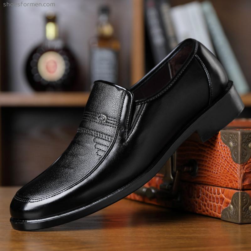 Spring and autumn men's shoes new Vietnamese business casual shoes middle-aged dad shoes men's shoes head dress shoes