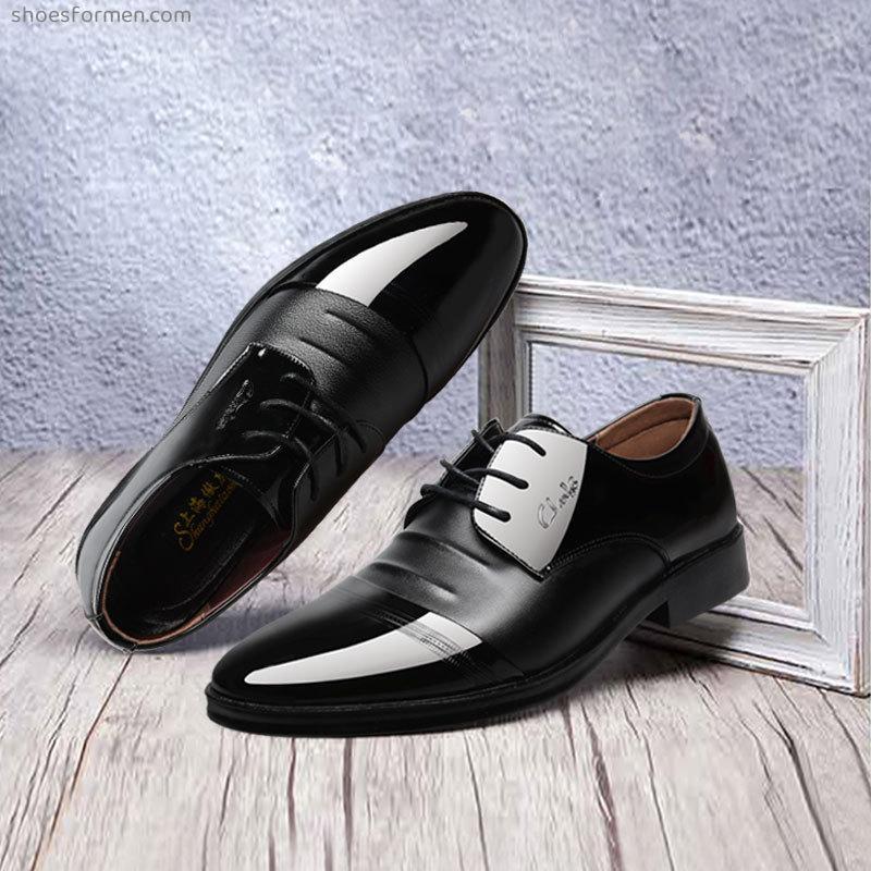 Spring and autumn new men's business casual leather shoes Korean version of the office shoes