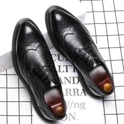 Spring and autumn new men's shoes British pointed tape business dress fashion men's shoes