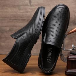 Spring and summer men's business casual shoes soft leather cave men's shoes, leather, middle-aged men's casual shoes
