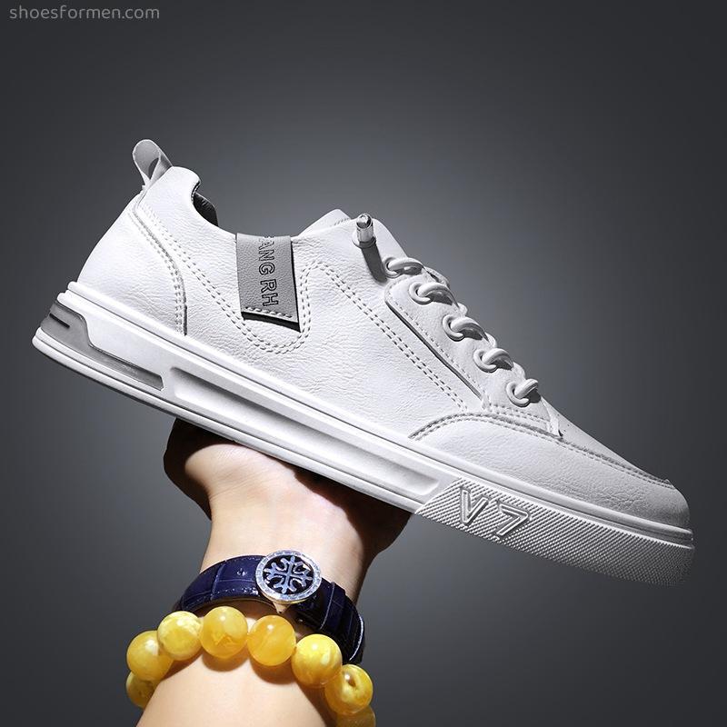 Spring men's shoes 2022 new trendy small white sneakers shoes men's super fibrous casual students leather noodle tide shoes