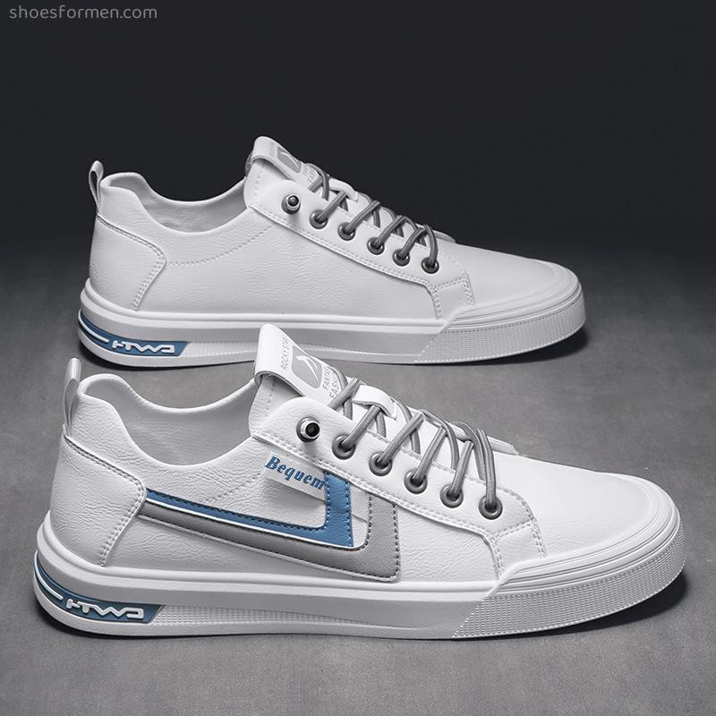 Spring men's shoes 2022 new trendy white sports super fiber leather sneakers men's casual students trendy shoes