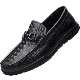 Spring men's shoes leather soft bottom comfortable a pedal business casual shoes peas shoes driving La Fu shoes men's shoes