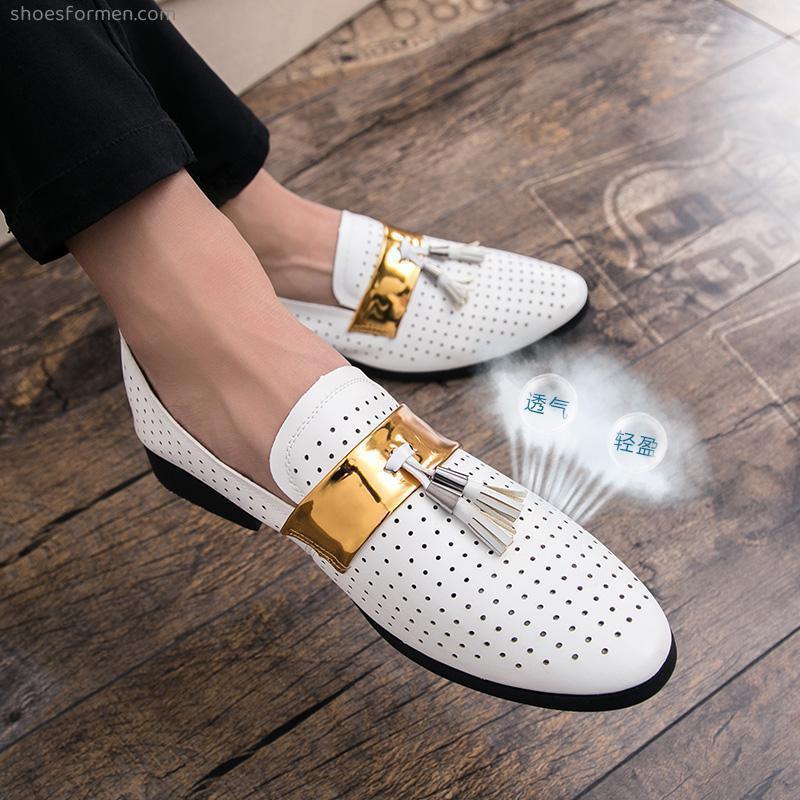 Spring new business style to work casual single shoes men's British trend hollow breathable dress men's shoes
