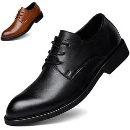 Spring new large -size men's leather shoes format with single shoes fashion header cowhide men's shoes